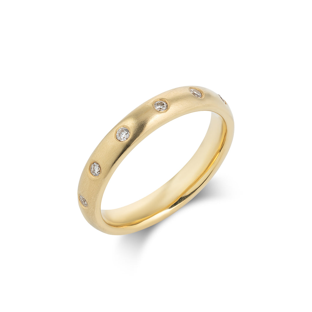 18ct Yellow Gold and Diamond Band Ring