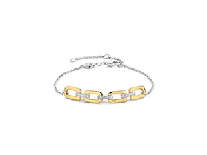 Sterling Silver Gilded Bracelet set with Cubic Zirconia Stones