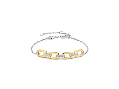Sterling Silver Gilded Bracelet set with Cubic Zirconia Stones