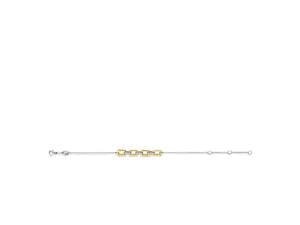 Sterling Silver Gilded Bracelet set with Cubic Zirconia Stones