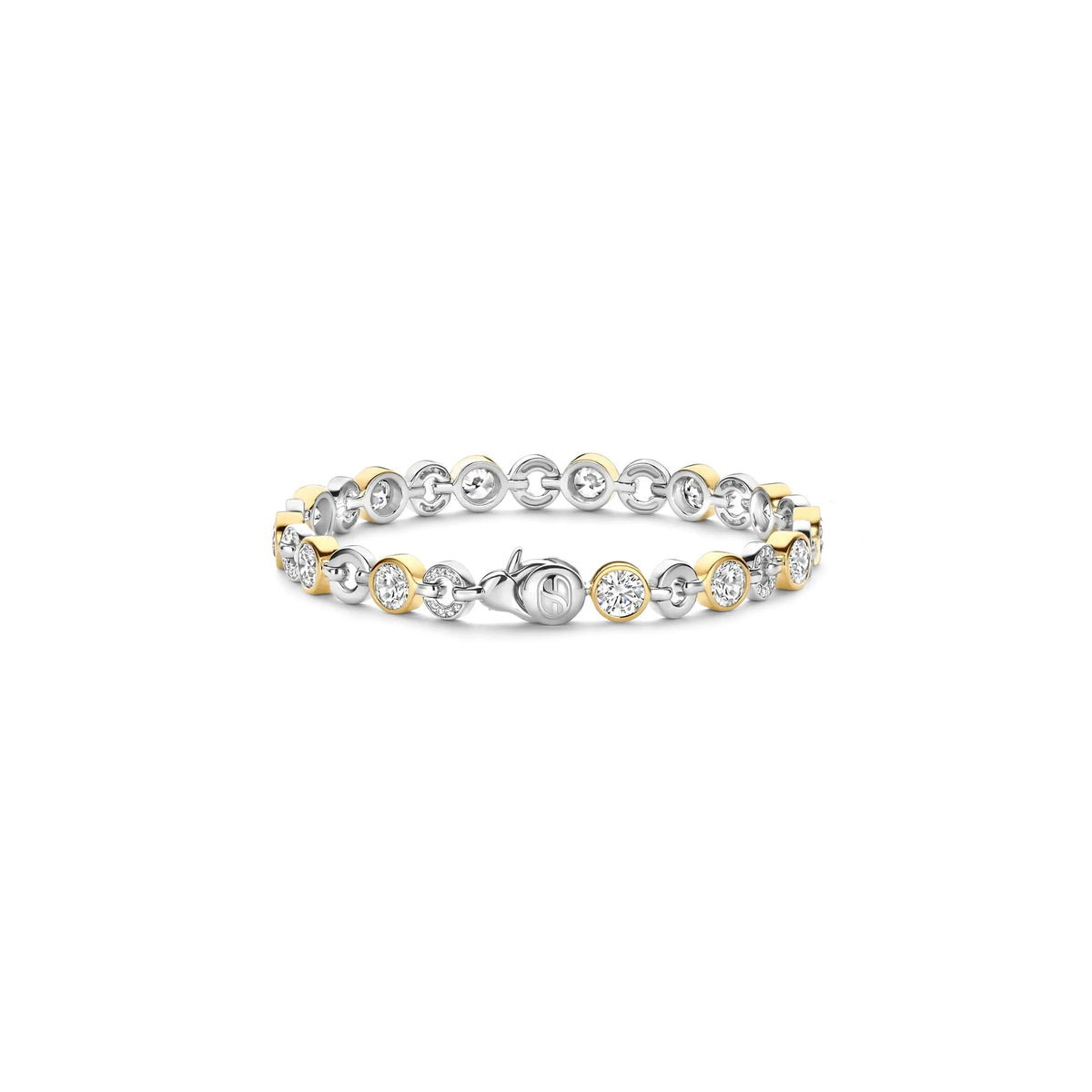 Ti Sento Sterling Silver Vermeil & round CZ Bracelet