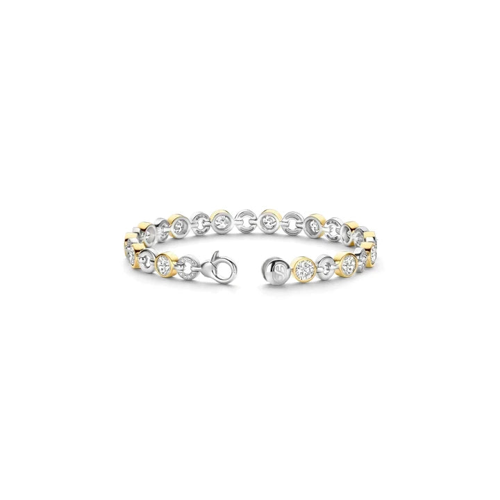 Ti Sento Sterling Silver Vermeil & round CZ Bracelet, view 3