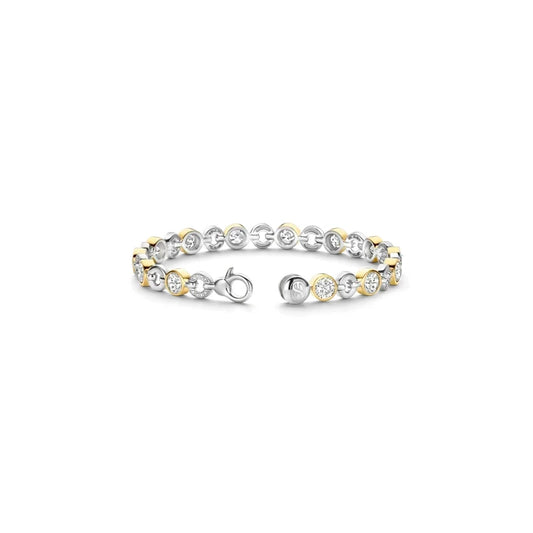 Ti Sento Sterling Silver Vermeil & round CZ Bracelet, view 3