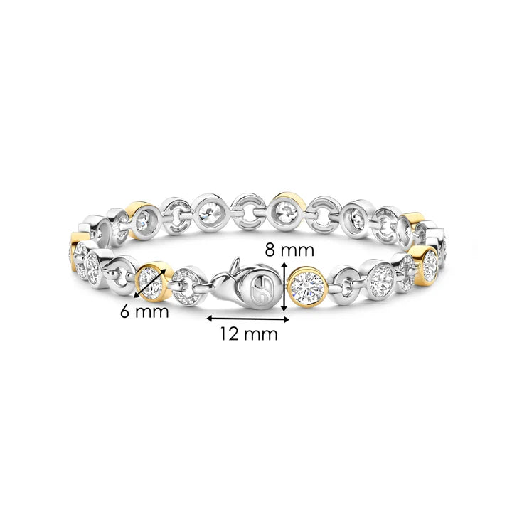 Ti Sento Sterling Silver Vermeil & round CZ Bracelet, view 5