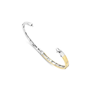 Gold Vermeil and Sterling Silver Classic Zirconia Bangle, view 3