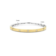 Gold Vermeil and Sterling Silver Classic Zirconia Bangle, view 4