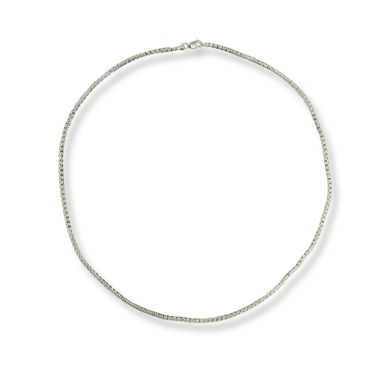 Sterling Silver Box Chain Necklace, view 4