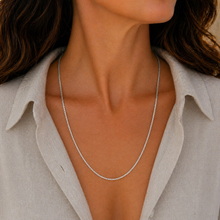 Load image into Gallery viewer, Sterling Silver Box Chain Necklace
