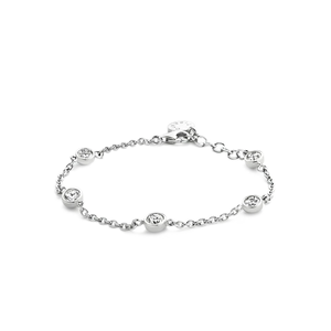 Sterling Silver Bracelet set with Cubic Zirconia Stones