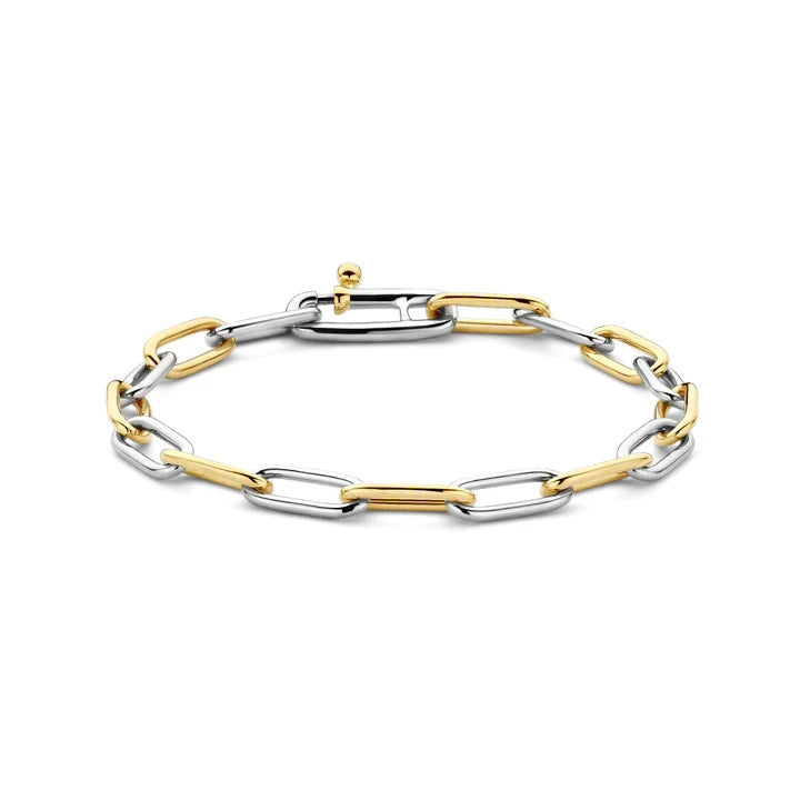 Gold Vermeil and Sterling Silver Closed Forever Chain Bracelet