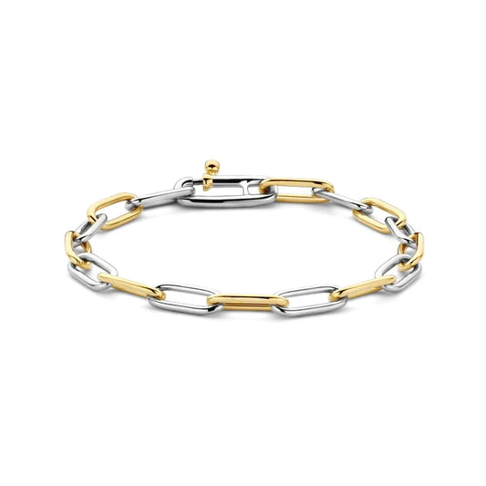 Gold Vermeil and Sterling Silver Closed Forever Chain Bracelet