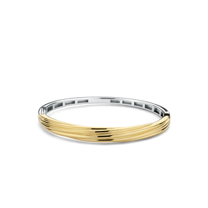 Ti Sento Elegant Twisted Gold Plated Sterling Silver Bangle