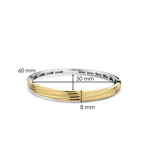 Ti Sento Elegant Twisted Gold Plated Sterling Silver Bangle