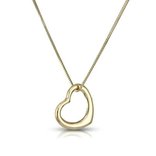 9ct Yellow Gold Heart Pendant on a chain