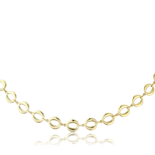9ct Yellow Gold open Oval Links Necklace, view 2