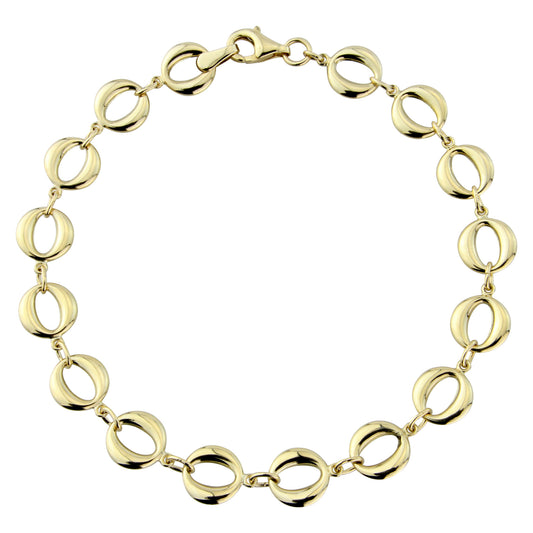9ct Yellow Gold open Oval Links Necklace, view 3