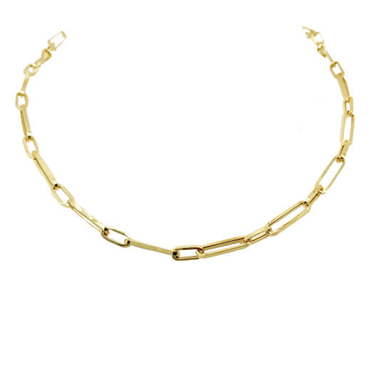 9ct Yellow Gold Paperclip Link Necklace