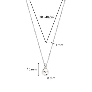 Ti Sento Silver Pearl Pendant Necklace