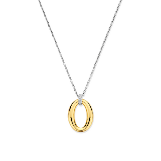 Gold Vermeil soft oval pendant on Sterling Silver chain by TI SENTO