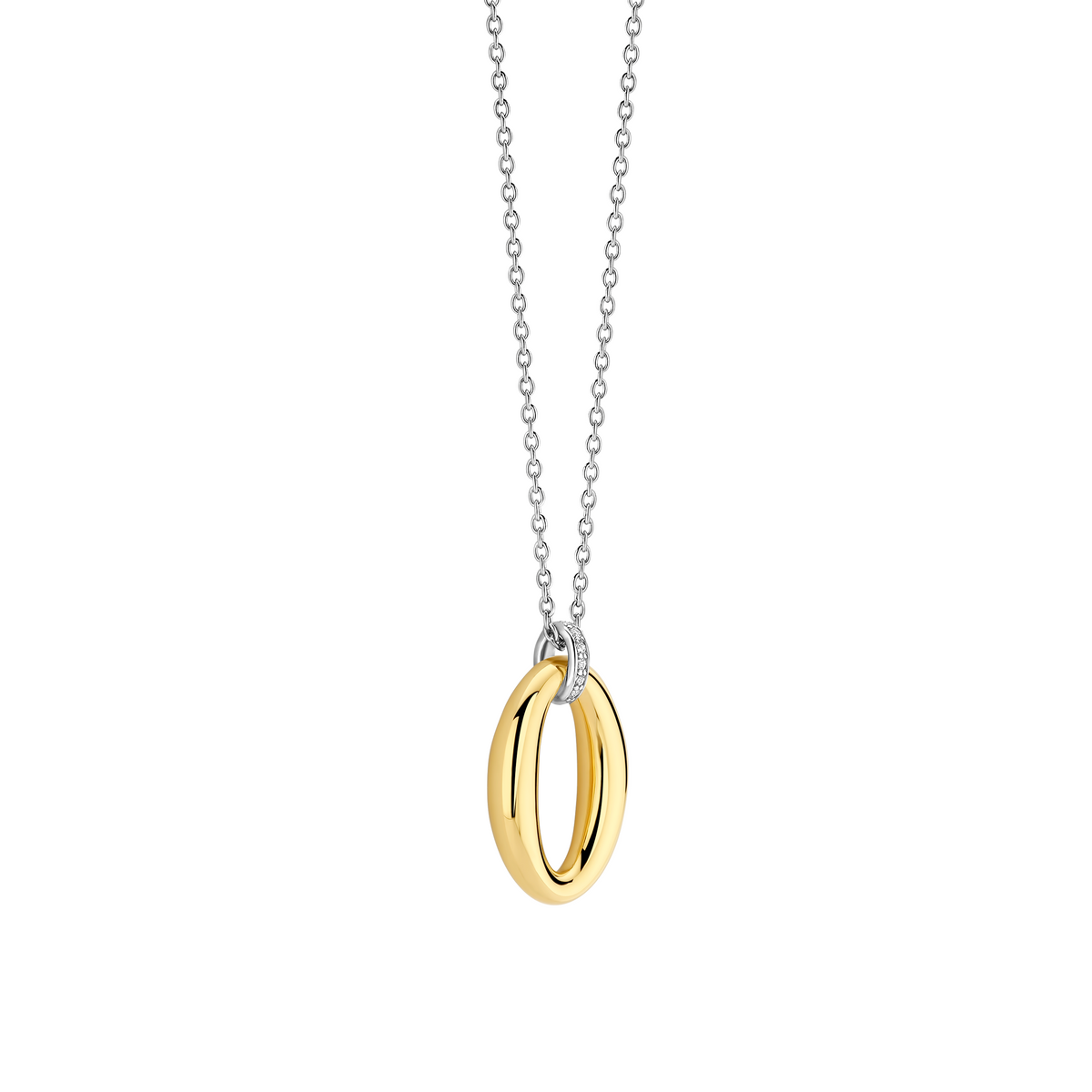 Gold Vermeil soft oval pendant on Sterling Silver chain, alternative view