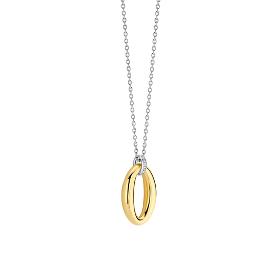 Gold Vermeil soft oval pendant on Sterling Silver chain, alternative view