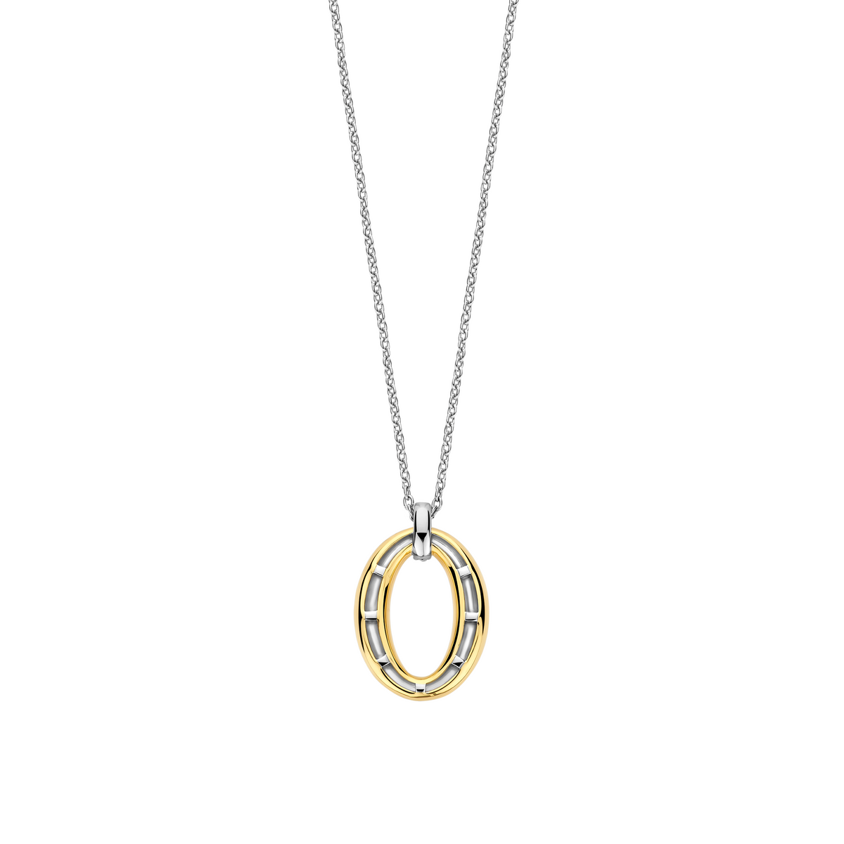 Gold Vermeil soft oval pendant on Sterling Silver chain, alternative view