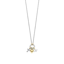 Load image into Gallery viewer, Love Faith Hope Charm Necklace by TI SENTO in Sterling Silver and 18ct Gold Vermeil
