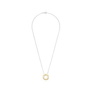 Ti Sento Sterling Silver and 18ct Gold Vermeil Zirconia Circle Necklace, view 3