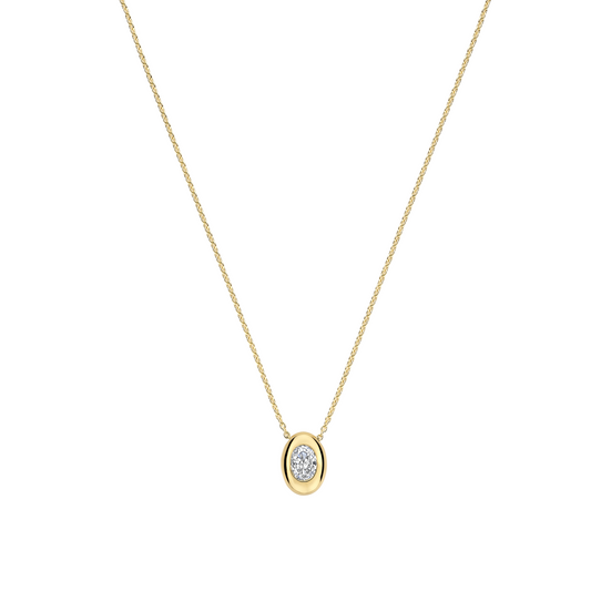 Gold Vermeil oval cubic zirconia pendant by TI SENTO