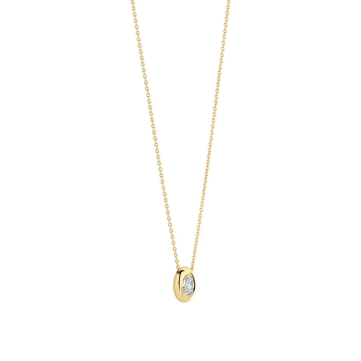 Gold Vermeil oval cubic zirconia pendant, alternative view