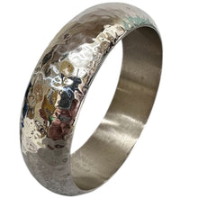 Load image into Gallery viewer, Wide Sterling Silver Hammered Finish Bangle
