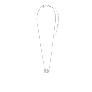 Ti Sento Silver CZ double circle Pendant Necklace