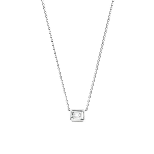 Sterling Silver and Cubic Zirconia Necklace, view 3
