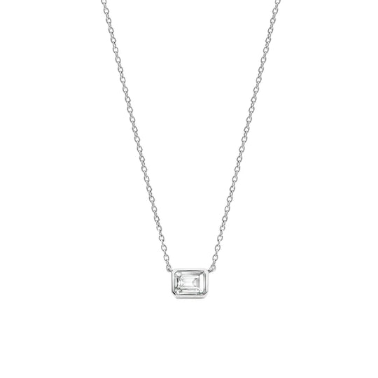 Sterling Silver and Cubic Zirconia Necklace, view 3