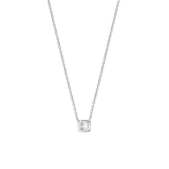 Sterling Silver and Cubic Zirconia Necklace, view 2