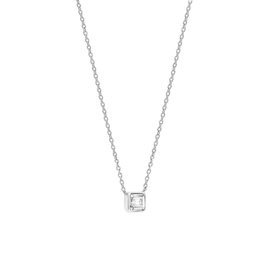 Sterling Silver and Cubic Zirconia Necklace, view 2