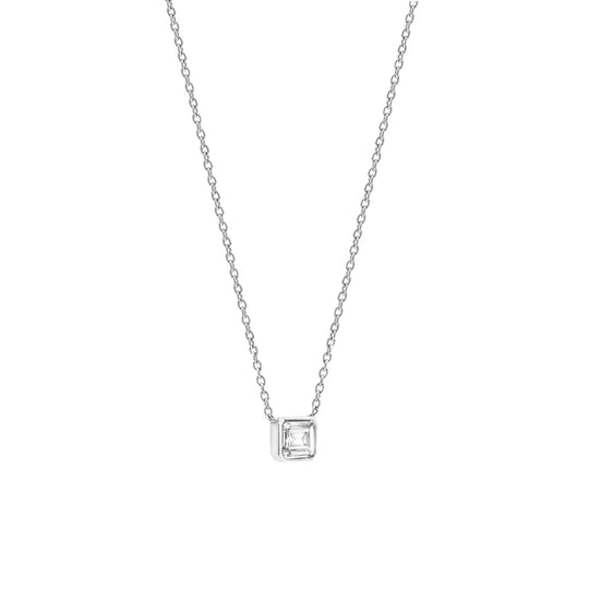 Sterling Silver and Cubic Zirconia Necklace, view 2