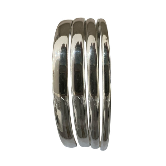 Sterling Silver Round Bangle - 6mm, view 2