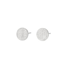 Load image into Gallery viewer, Medium round brushed finish Sterling Silver studs
