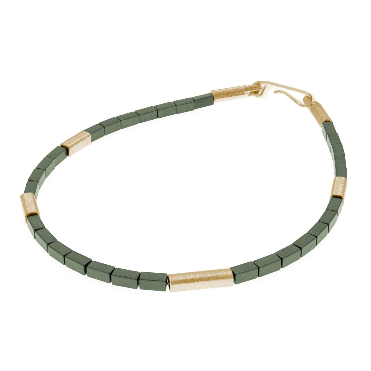 Green Haematite and Gold Vermeil Bracelet