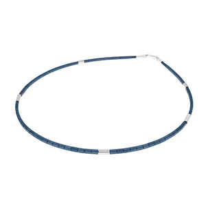 Blue Haematite and Sterling Silver Single Strand Necklace