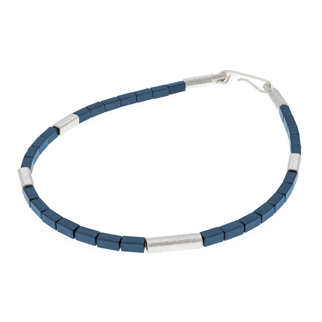 Blue Haematite & Sterling Silver Bracelet