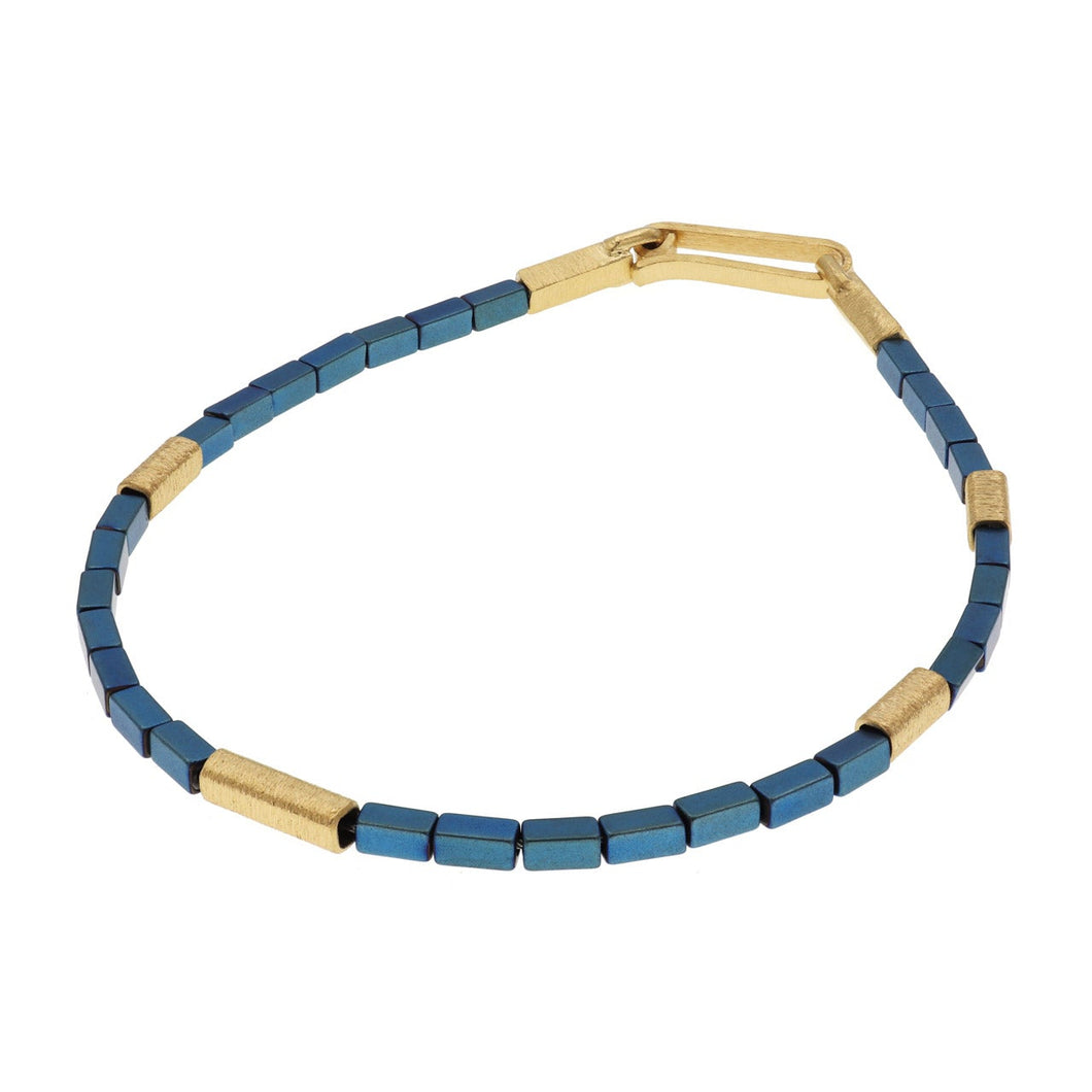 Blue Haematite & Sterling Silver Vermeil Bracelet