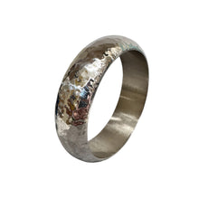 Load image into Gallery viewer, Wide Sterling Silver Hammered Finish Bangle
