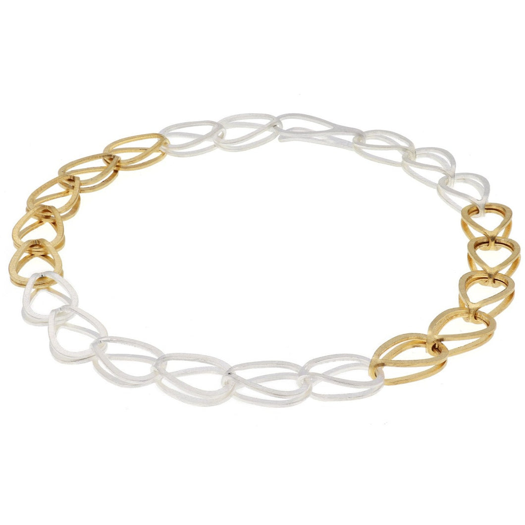 Silver with Gold Vermeil Hooked Link Bracelet