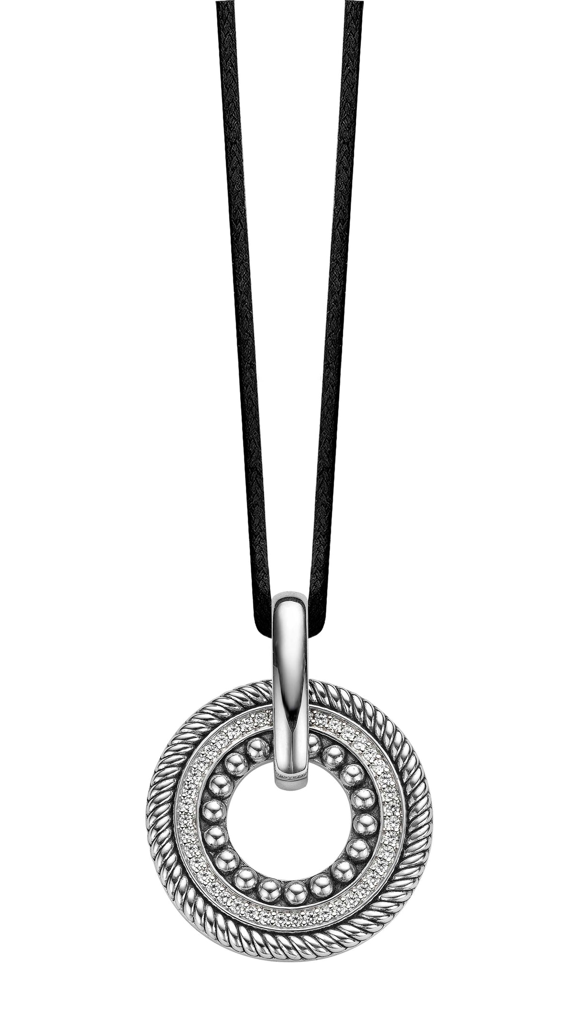 Ti Sento Rhodium Plated Pendant, view 2