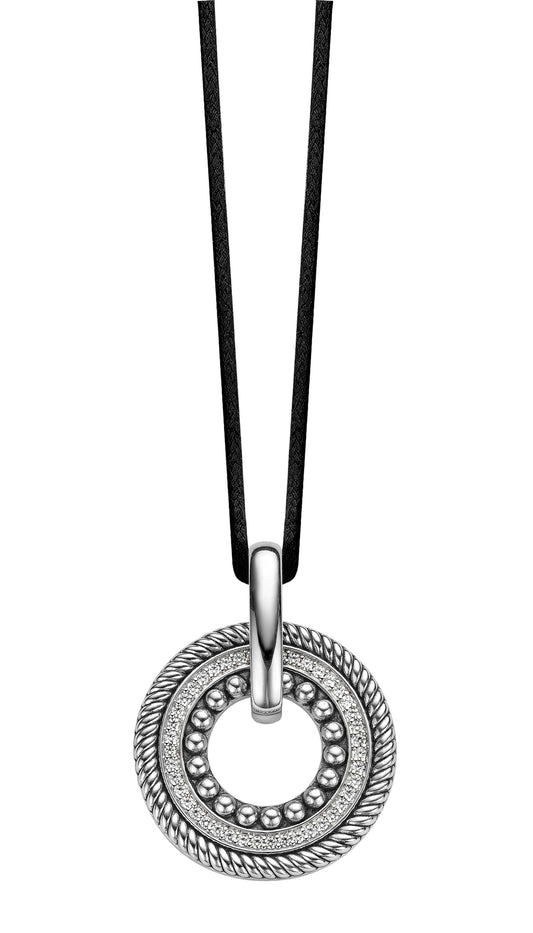 Ti Sento Rhodium Plated Pendant, view 2