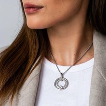 Load image into Gallery viewer, Silver Ti Sento Double Circle Pendant
