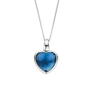 Dark Blue Heart Shaped stone Pendant