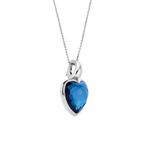Dark Blue Heart Shaped stone Pendant